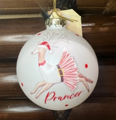 Prancer Glass Bauble