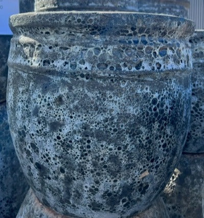 Lava Rock Coin Pot Slate Med