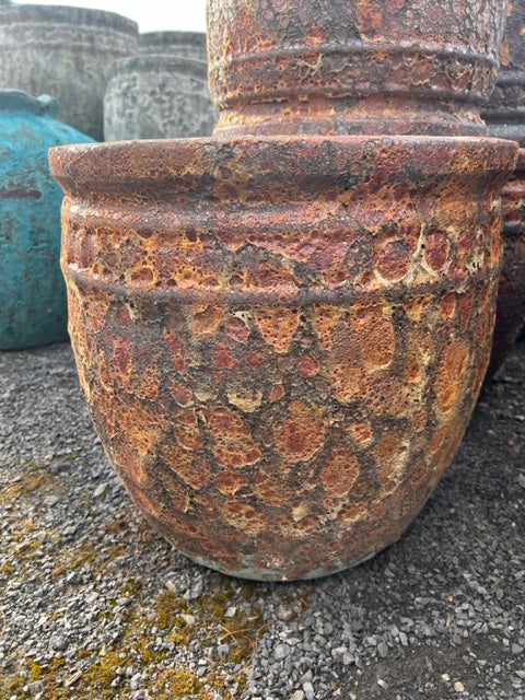 Brown Lava Rock Coin Pot Med