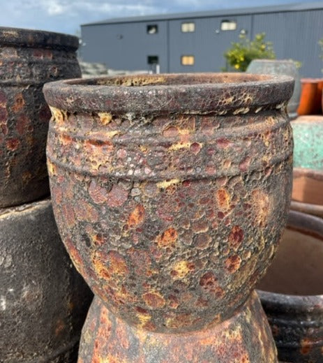 Brown Lava Rock Coin Pot Small