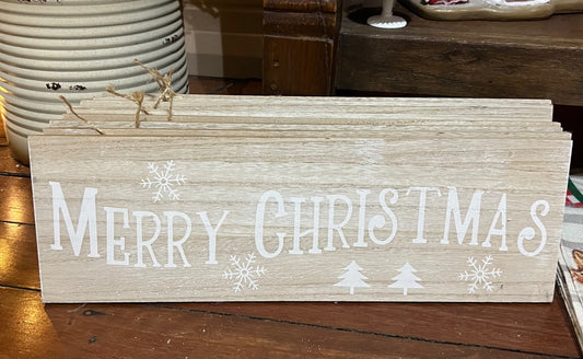 Merry Christmas Sign Natural