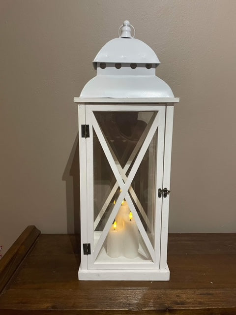 Port Lantern Whitewash Large