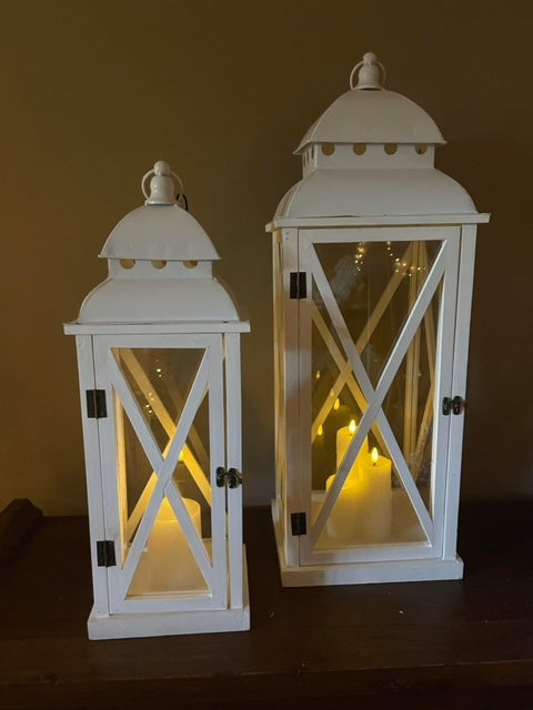 Port Lantern Whitewash Large