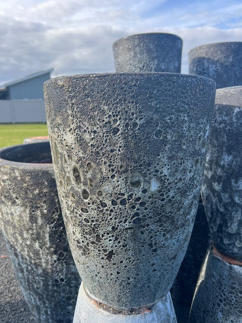 Lava Rock Cone Pot Small Slate
