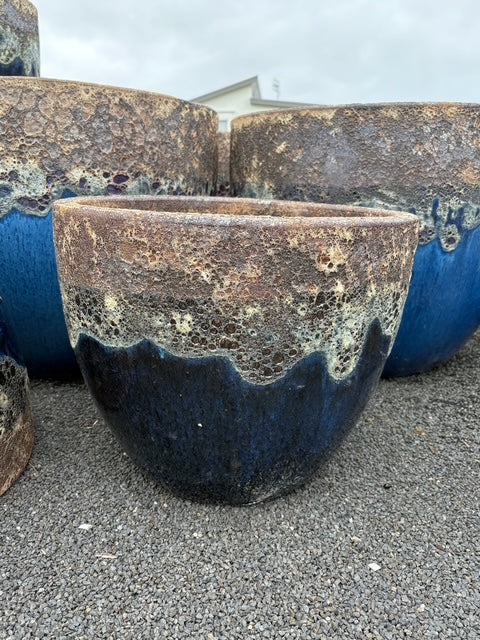 XL Lava Rock Blue Glaze Small