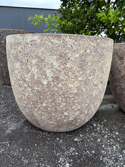XL Lava Rock Egg Pots Large Cream