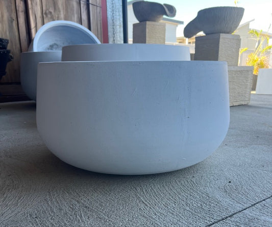 White GRC Low Bowl Large
