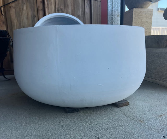White GRC Low Bowl XLarge