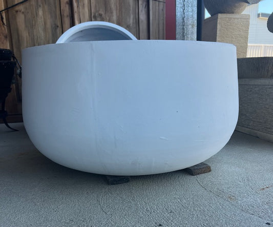 White GRC Low Bowl XLarge