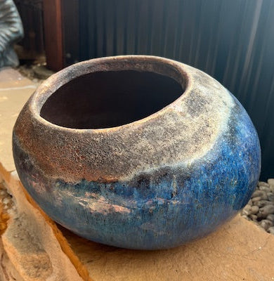 Lava Rock Blue Glaze Sphere
