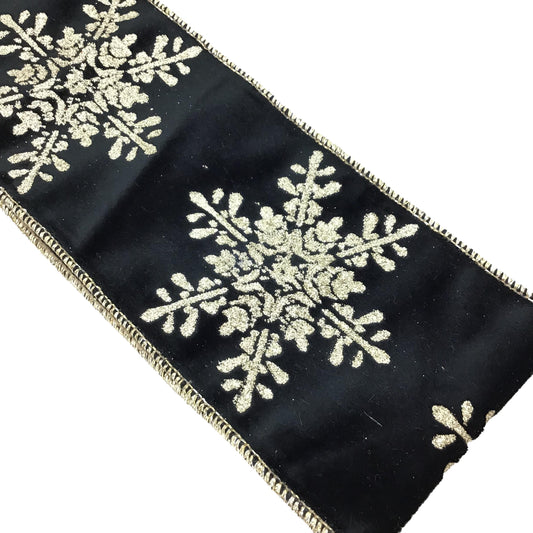 Black Snowflake Ribbon 4 inch