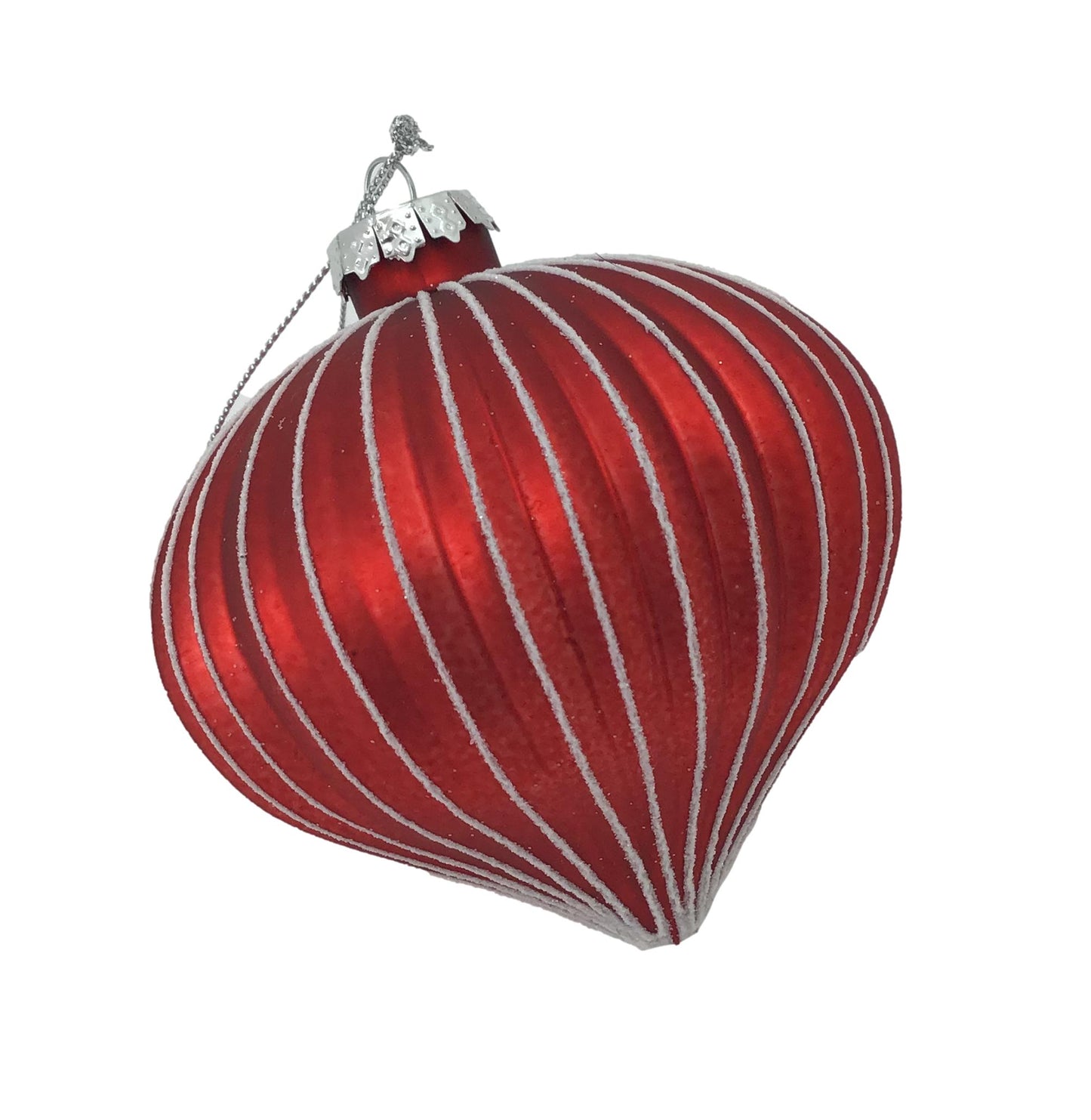 Red Lined Drop Bauble