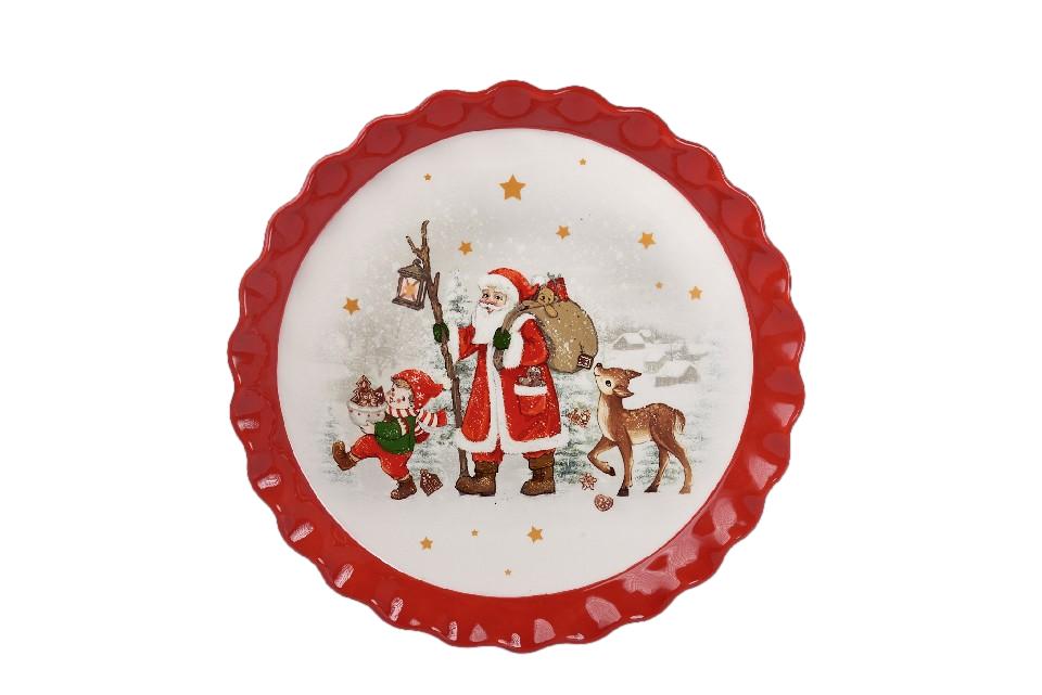 Christmas Scene Round Tray