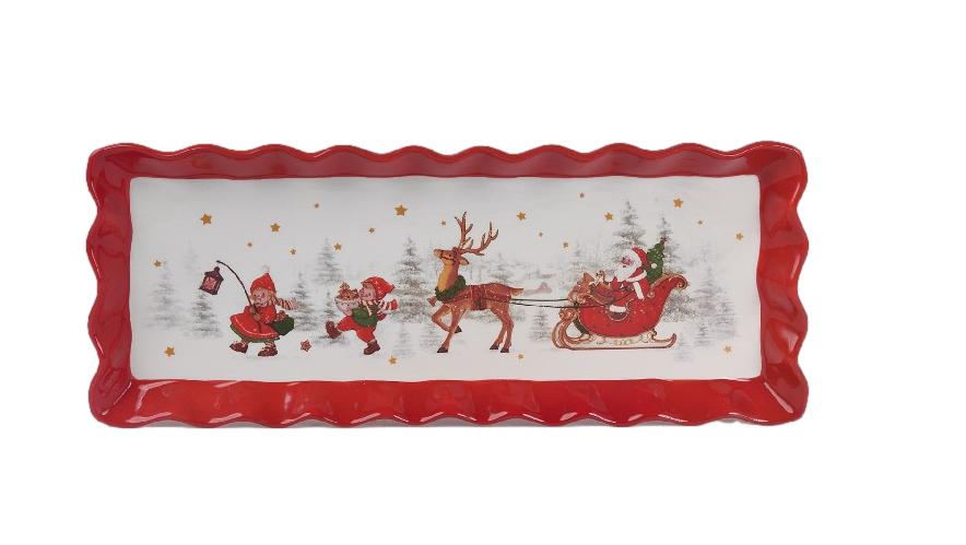 Christmas Scene Rectangle Tray