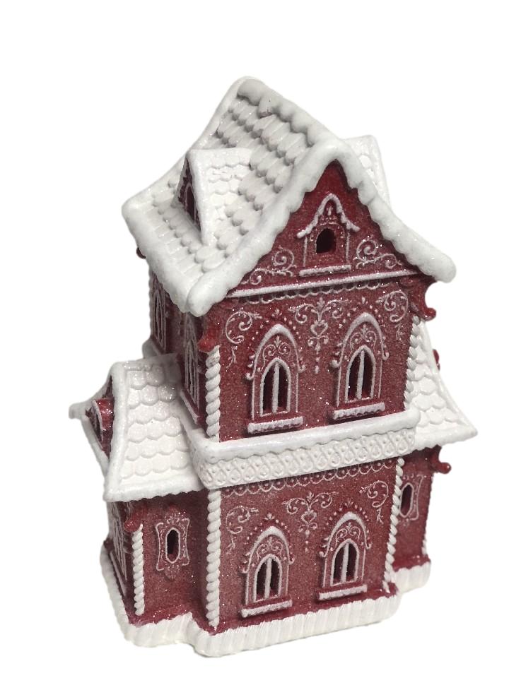 Red Gingerbread Mansion Led
