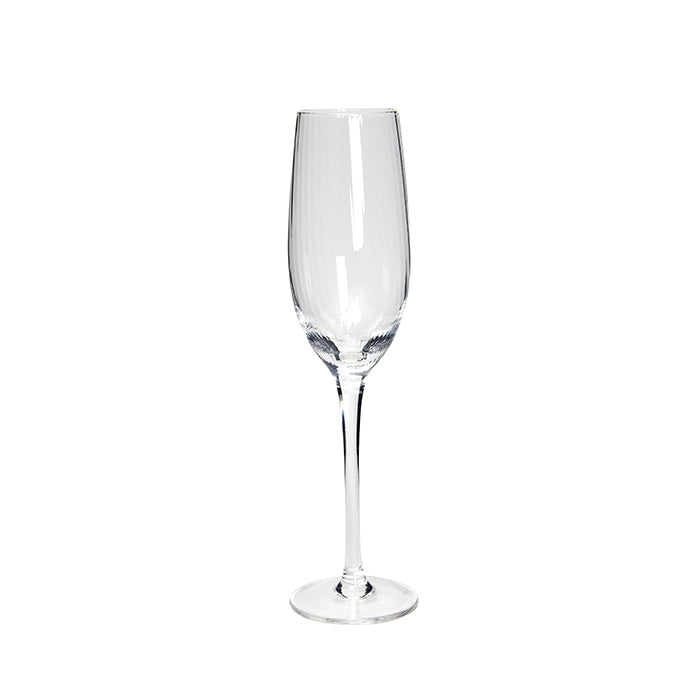 Kirshaw Clear Glass Ribbed Champagne Flute