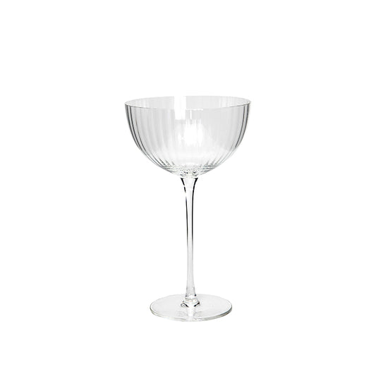 Kirshaw Clear Ribbed Martini Flute