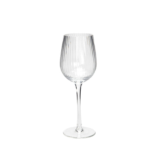 Kirshaw Clear Glass Ribbed Wine Glass Small