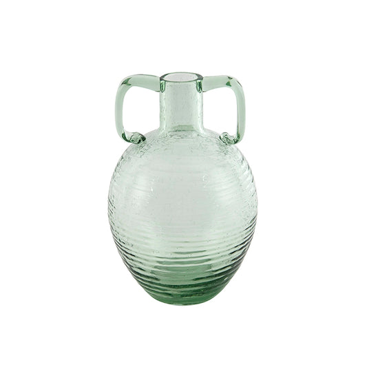 Yardley Glass Green Double Handle Vase