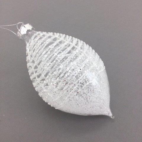 White Swirl Long Drop Ornament