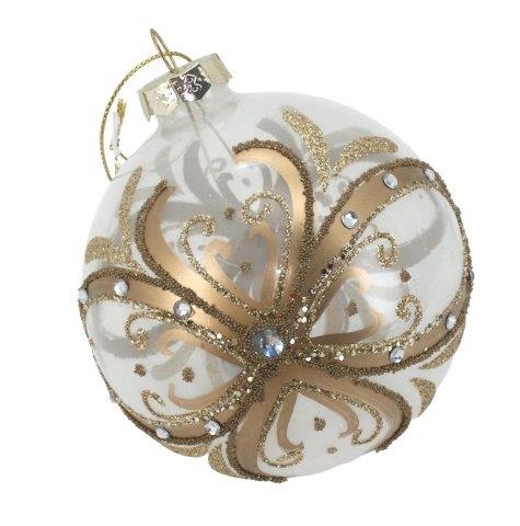 White Gold Swirl Ball Bauble