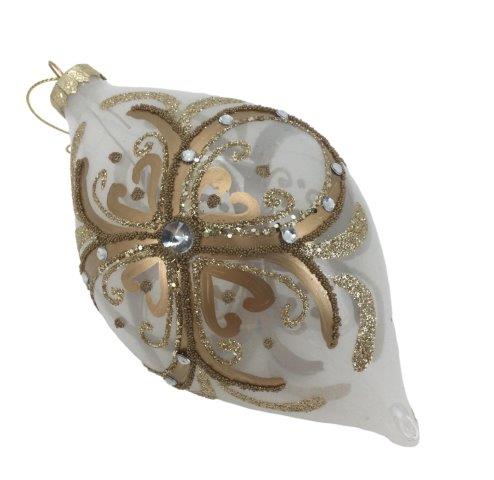 White Gold Swirl Long Drop