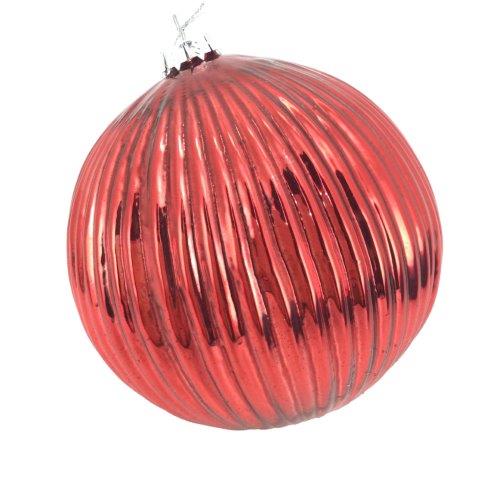 Red Lined Glass Ball 15cm