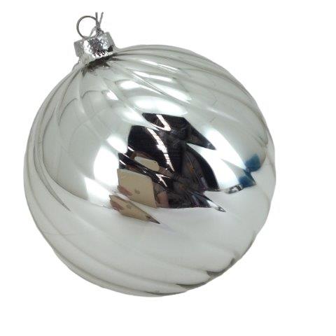 Shiny 15 cm Silver Glass Ball