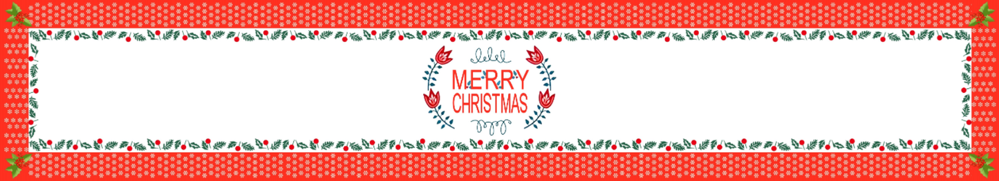 Red Border Nat Holly Table Runner