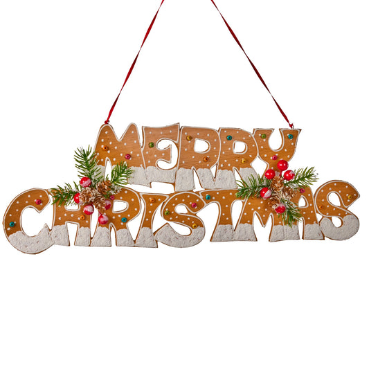 Merry Christmas Gingerbread Sign 48cm
