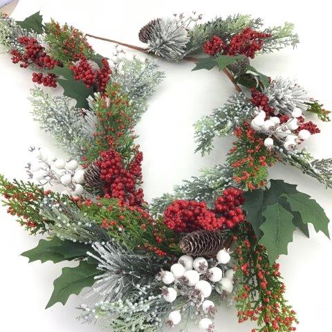Christmas Holly Garland 6ft