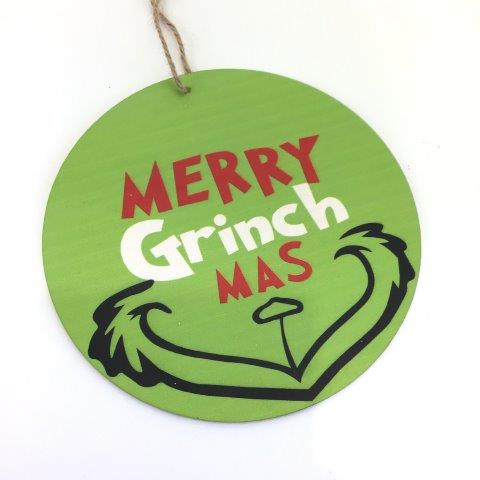 Green Merry Grinch Hanging Ornament