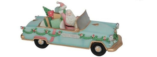 Vintage Car Santa Driving  Led