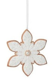 Snowflake White Iced Hanging Ornament 2