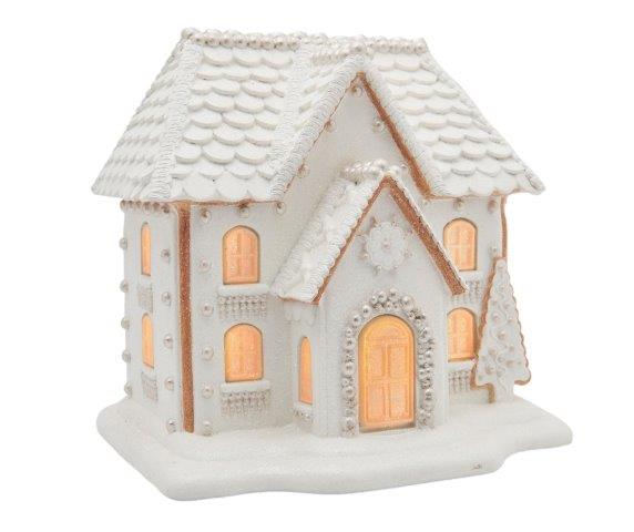 White Led Gingerbread House 1