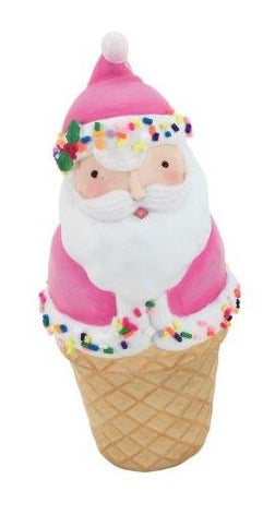 Icecream Cone Santa Ornament