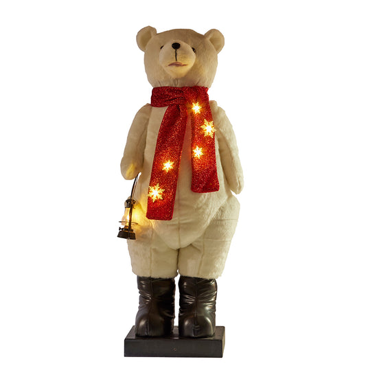 Animated White Christmas Bear 110cm
