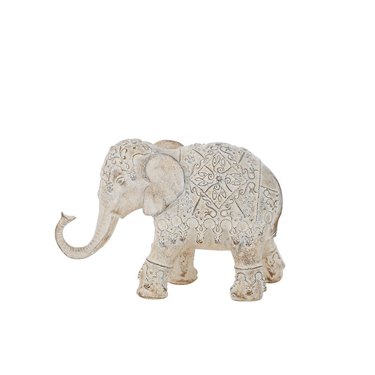 Erica Elephant Resin Sculpture 12cm White