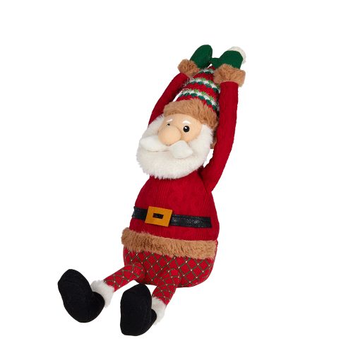 Hanging Kicking Singing Santa 37cm