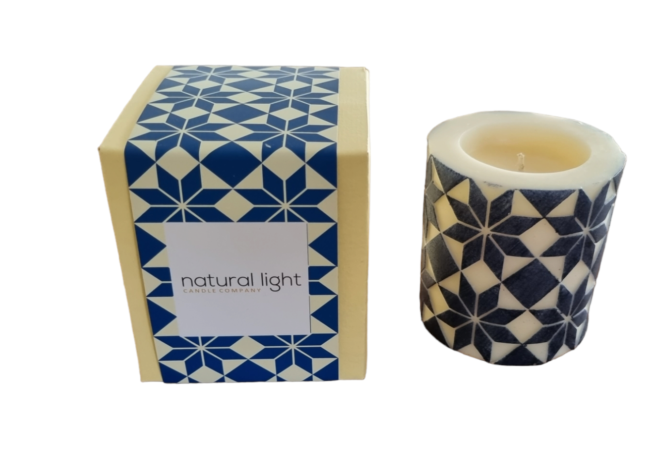 Pop Star 3" Rec Pillar Wh /Tattoo Blue