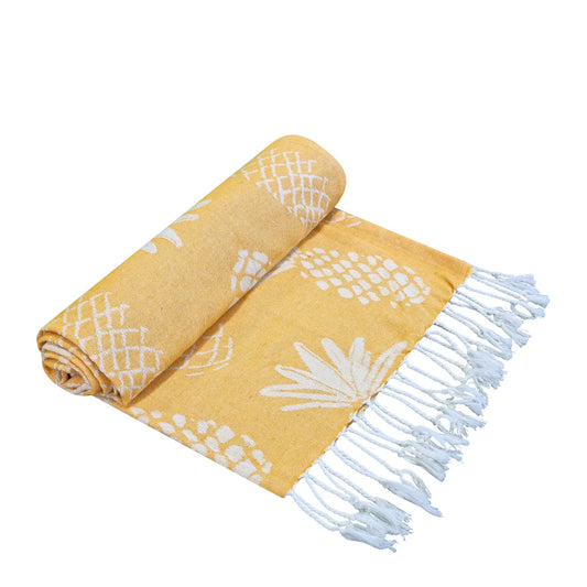 Turkish Towel Yellow and White (Pineapple)