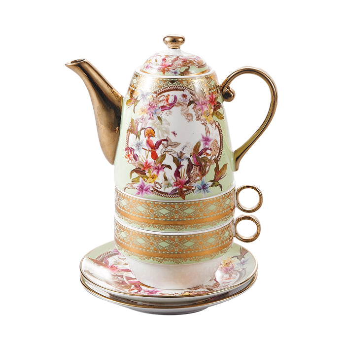 Milano Tea for Two Green Rose Floral