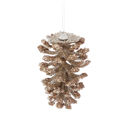 Sequin Pinecone Decoration Champagne
