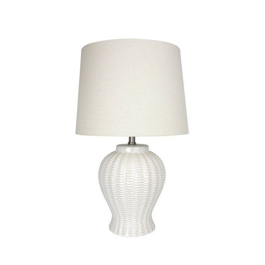 Coast Ceramic White Basketweave Lamp
