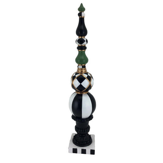 Finial Green Black White 63cm