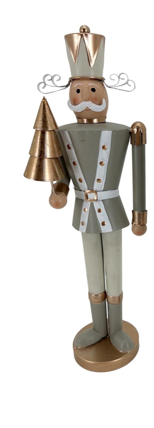 Metal Nutcracker with Tree 46cm