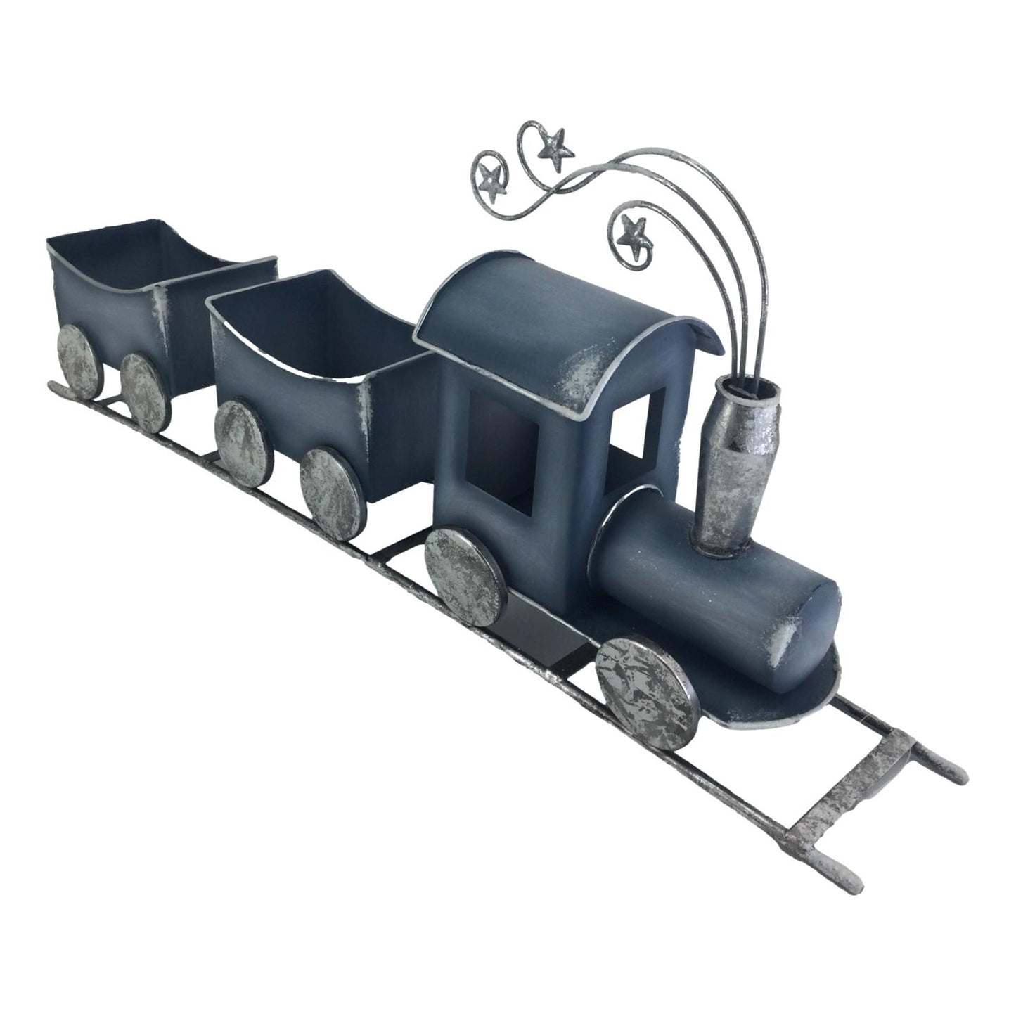 Blue Metal Christmas Train