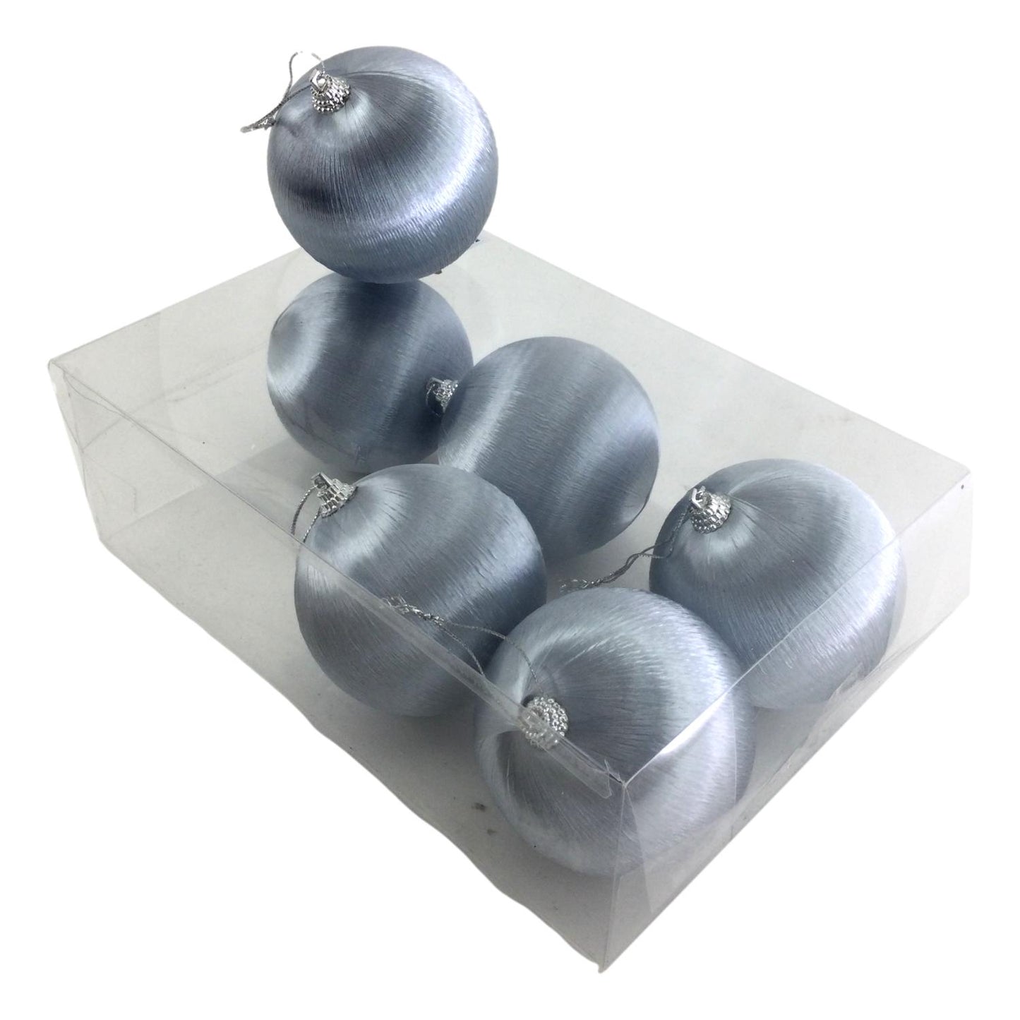 Silver Silk Ball 8cm Box of 6