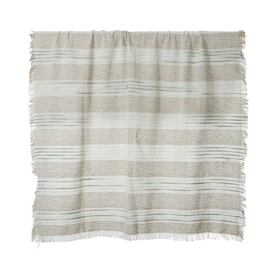 Oceana Cotton Throw Natural and Grey