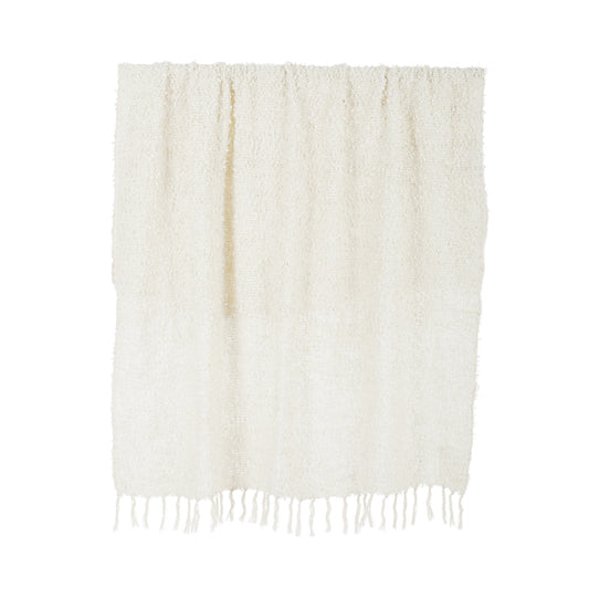 Burbuja Cotton Blend Throw Ivory